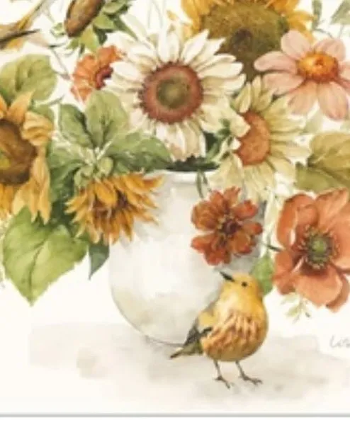 Notecards with watercolour sunflowers and a songbird