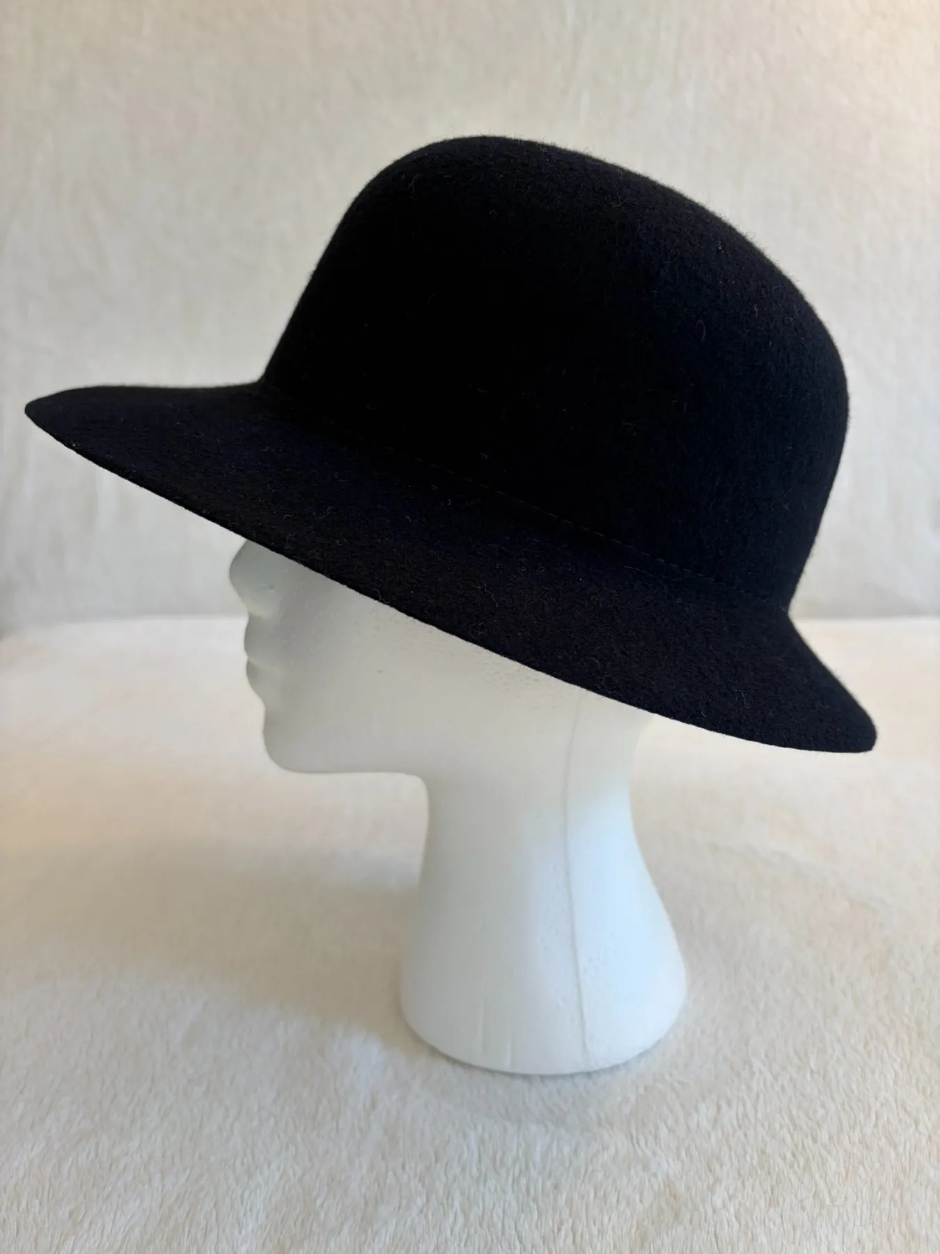 A black felt cloche hat for kids from Hats by Cherish, number 351