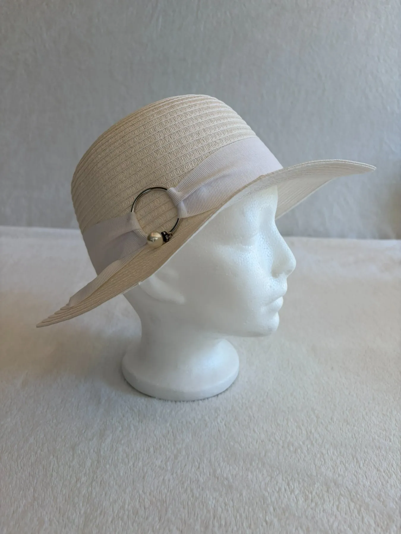 A cream straw dome hat for kids from Hats by Cherish, number 584