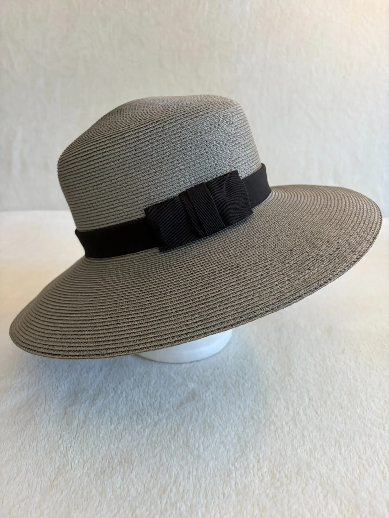 A grey straw wide-brimmed hat from Hats by Cherish, number 871